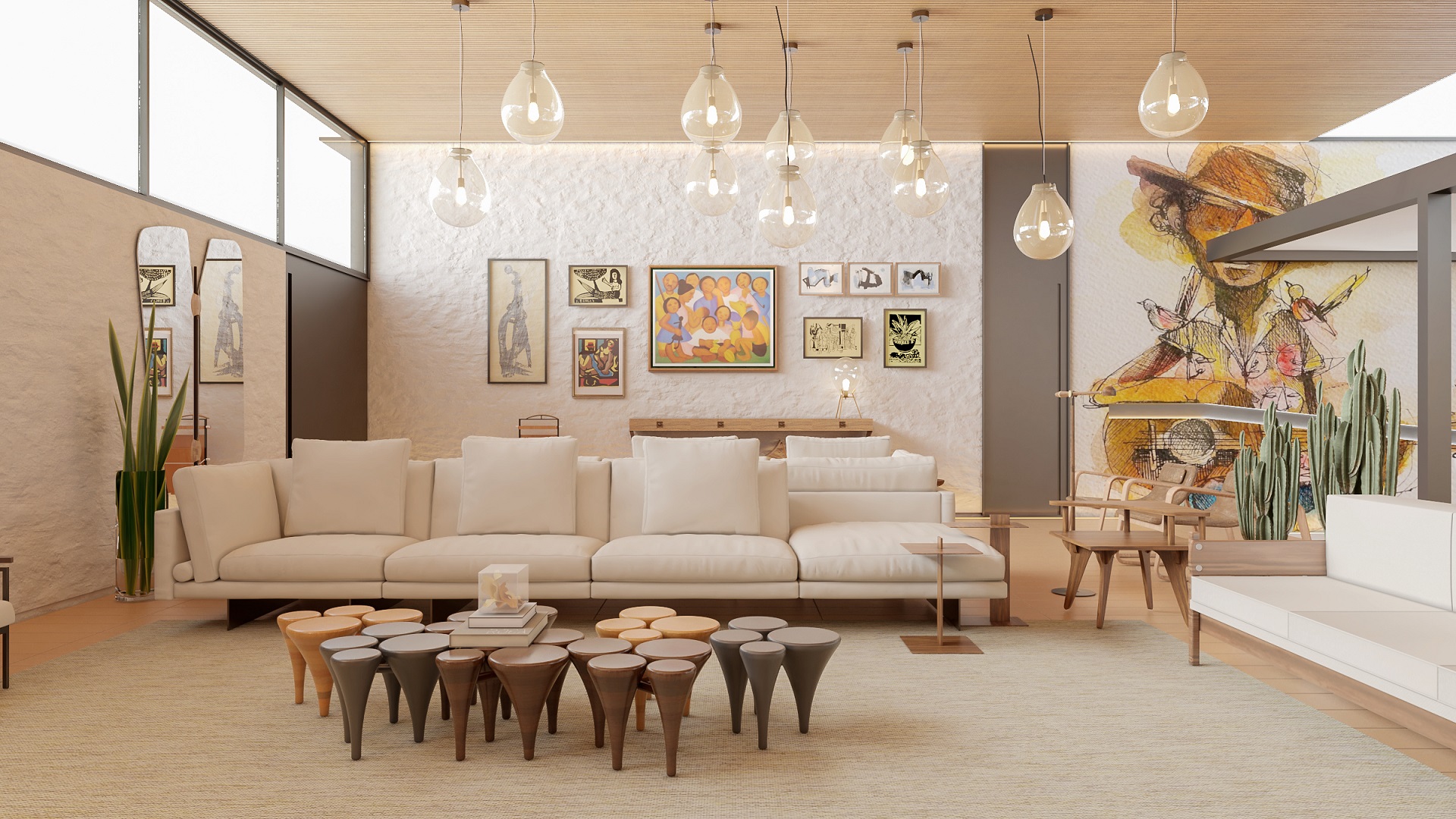 quadros grandes vs kits de quadros para sala