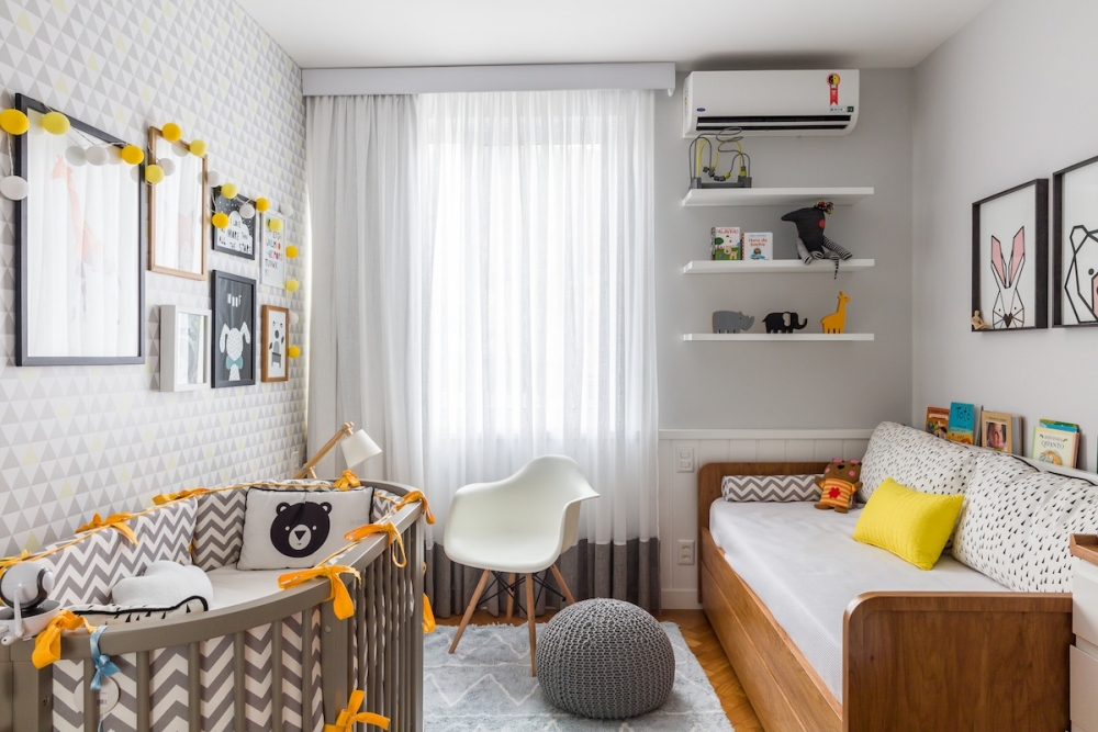 quarto de bebê masculino com móveis evolutivos