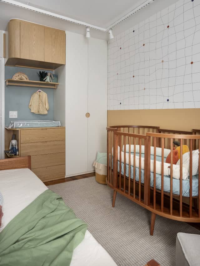 quarto de bebê masculino com móveis evolutivos