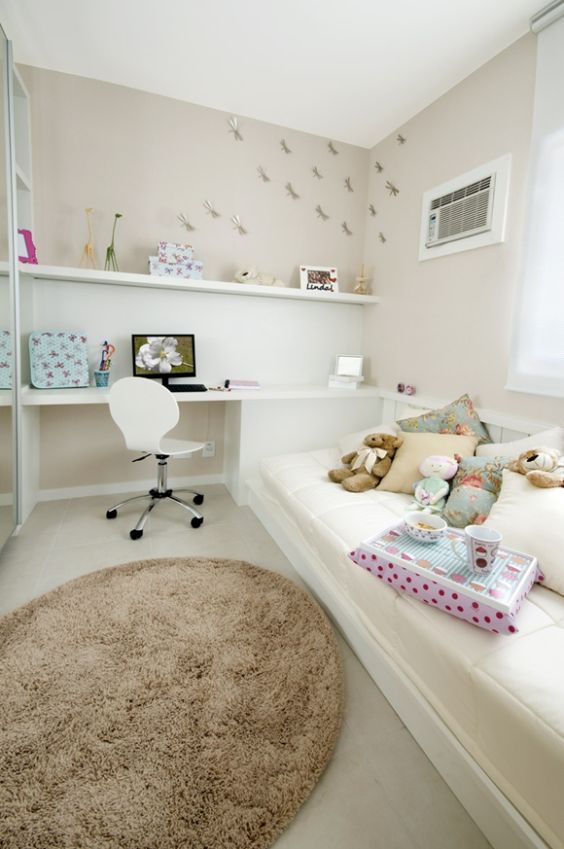 decoração quarto solteiro feminino simples