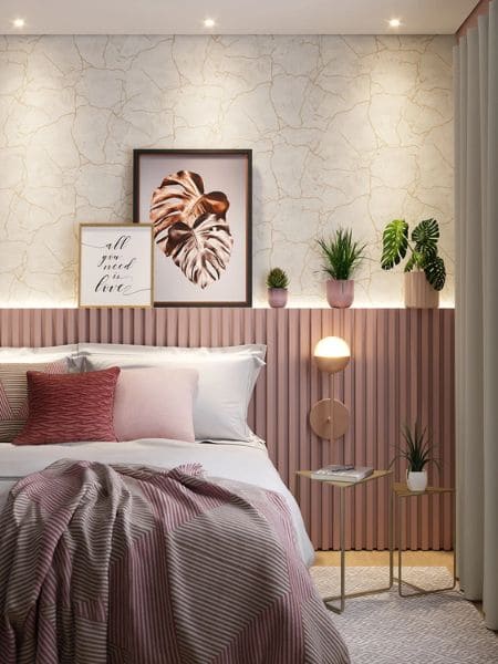 quarto feminino com penteadeira