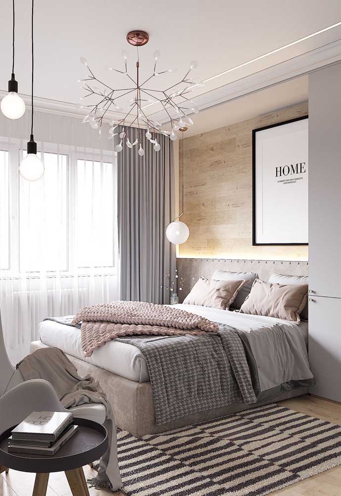 ideias de iluminação para quarto feminino