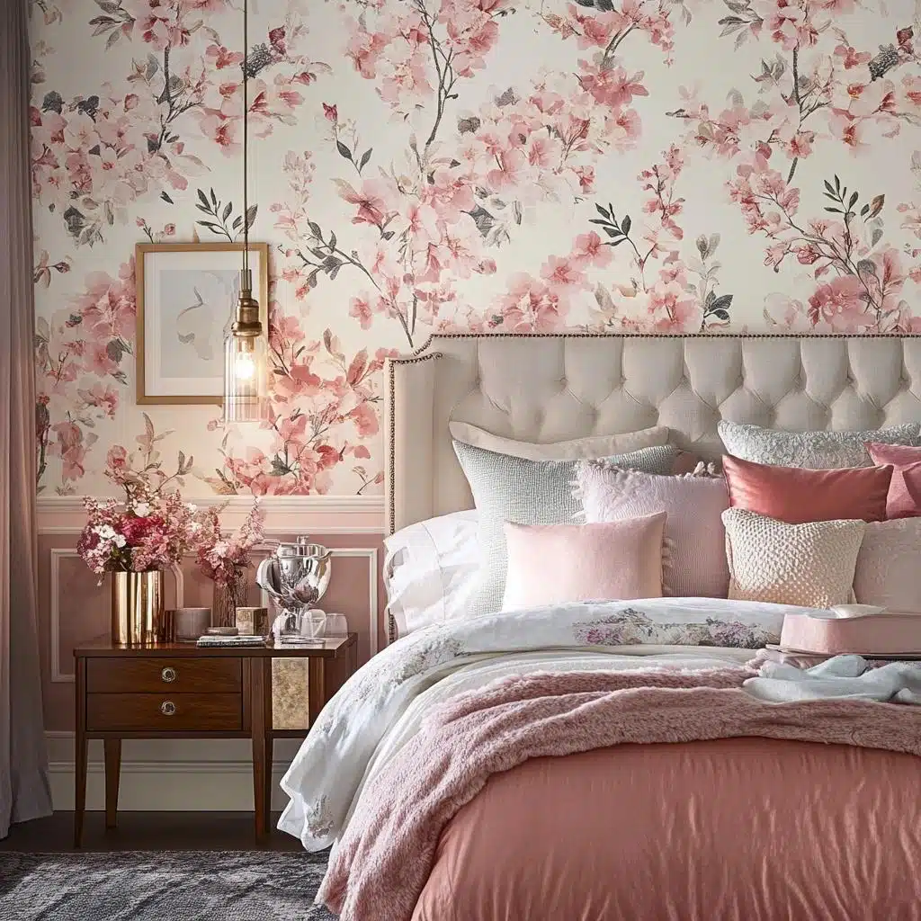 quarto feminino com penteadeira