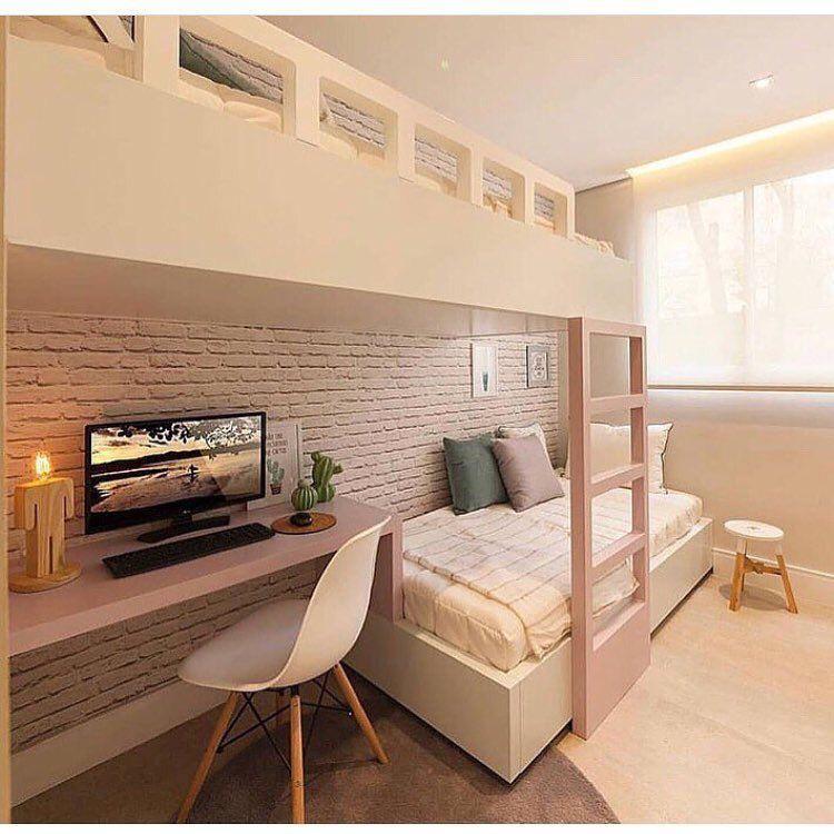 decoração quarto pequeno com beliche casal