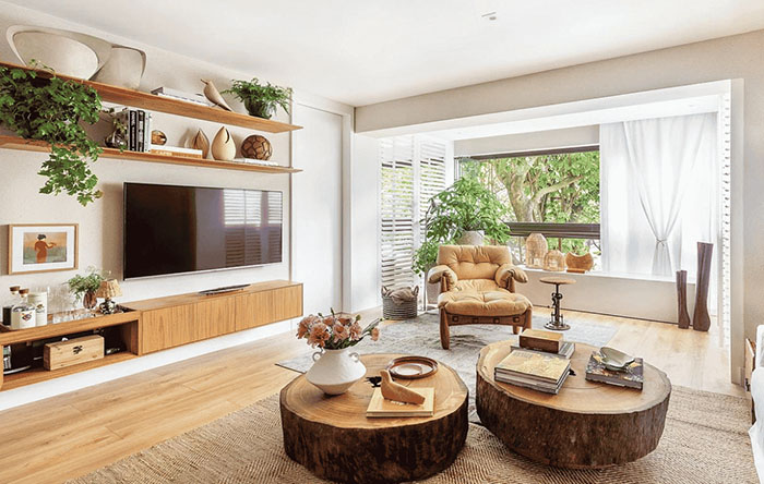 decoração de rack de sala