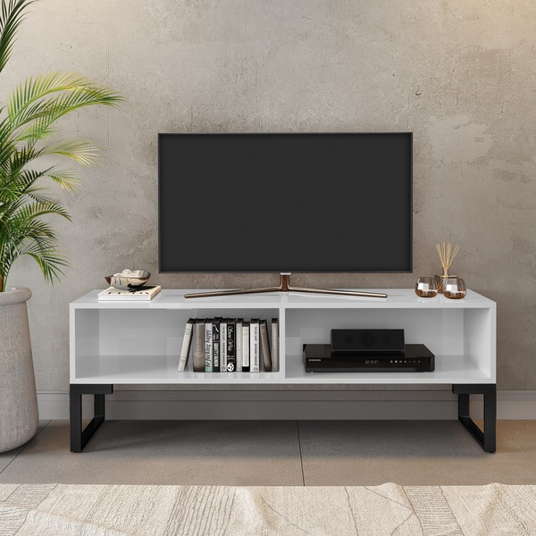 decoração rack sala pequena com plantas