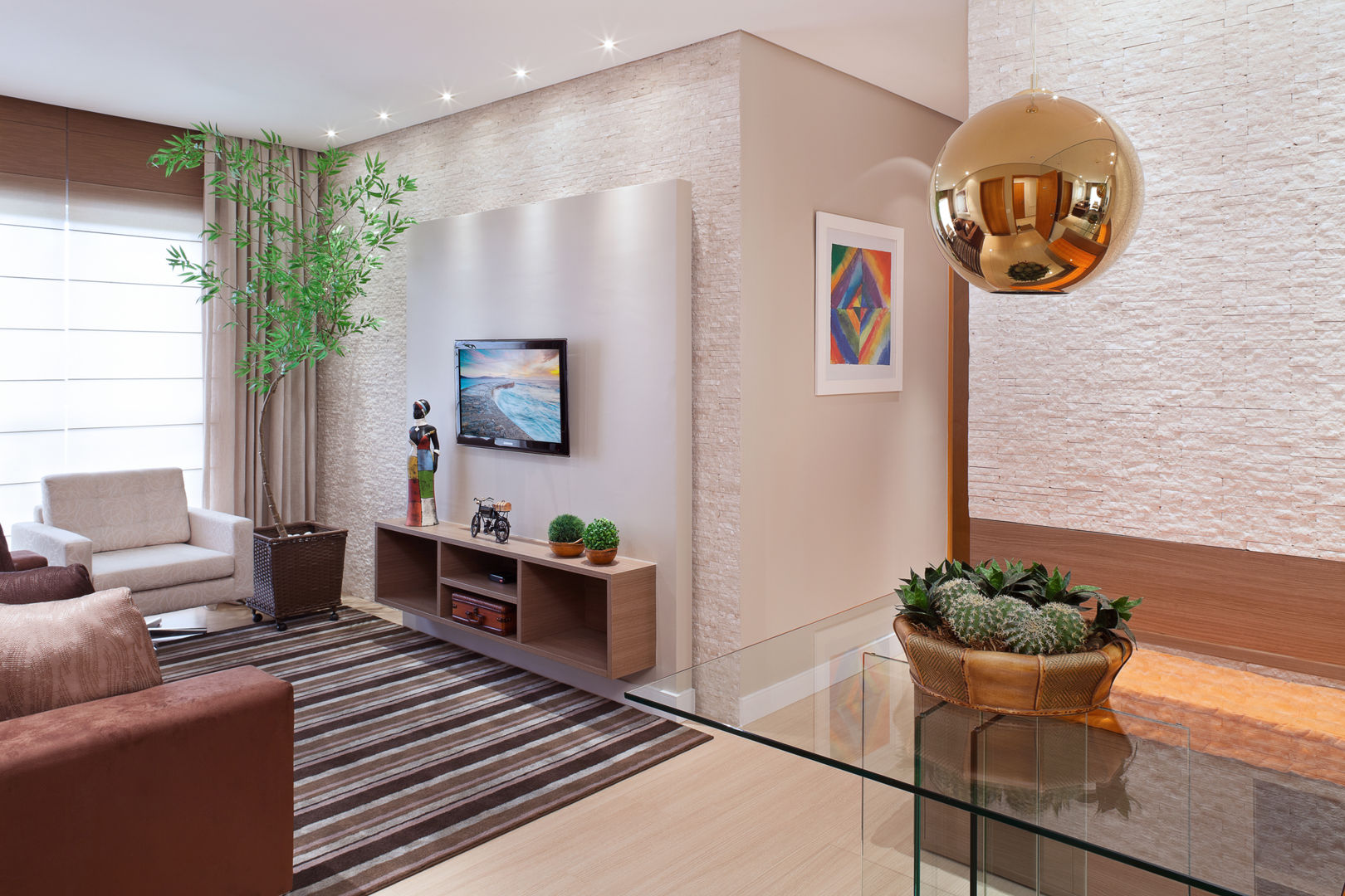 decoração de rack de sala