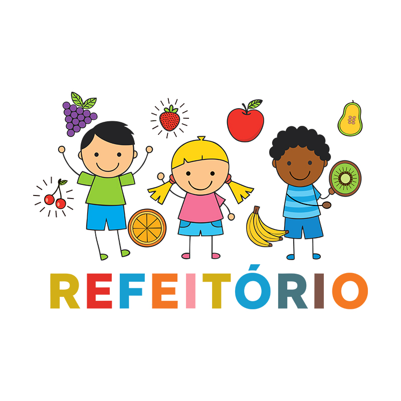 decoração parede lousa refeitório educação infantil