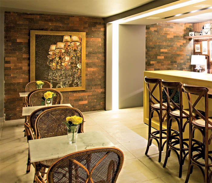 restaurante com lareira decoração