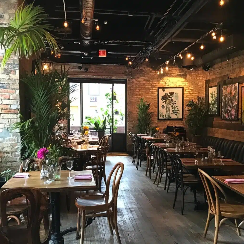 restaurante com lareira decoração