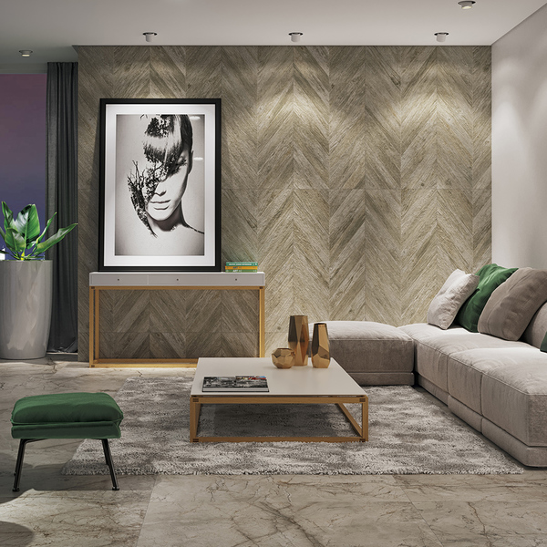 cerâmica ou porcelanato na parede da sala qual escolher