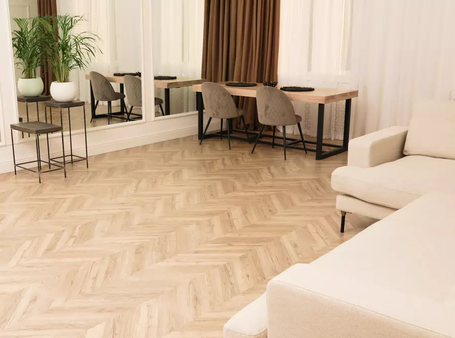 ideias decoração sala piso taco