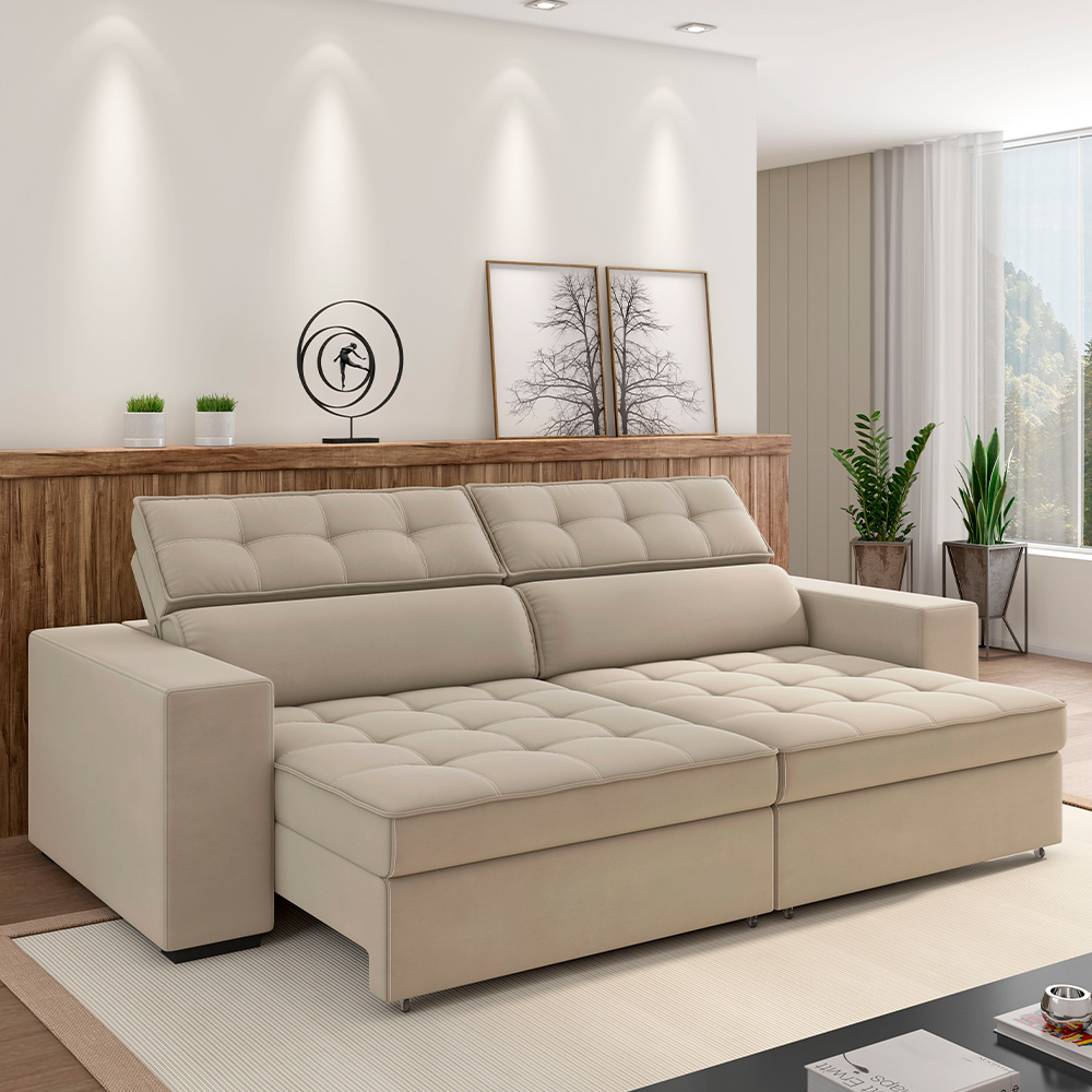 como decorar sala com sofá retrátil