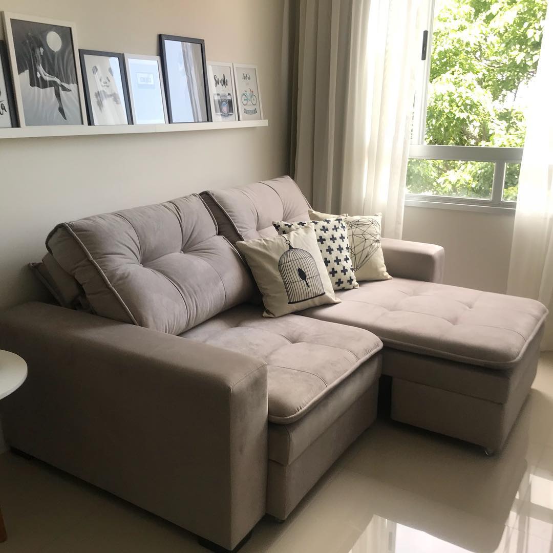 como decorar sala com sofá retrátil