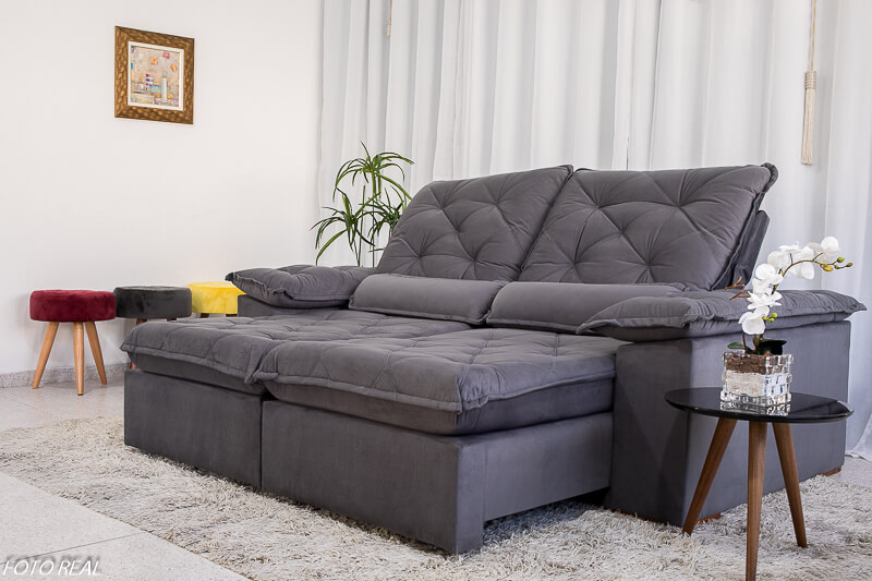 decoração sala pequena sofá retrátil