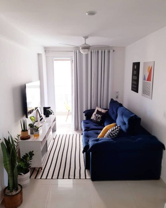 como decorar sala com sofá retrátil