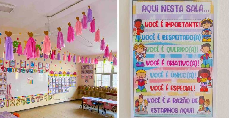 elementos visuais para sala de aula infantil