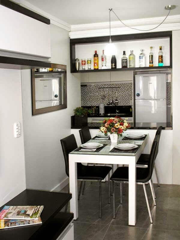 sala de jantar pequena moderna e barata