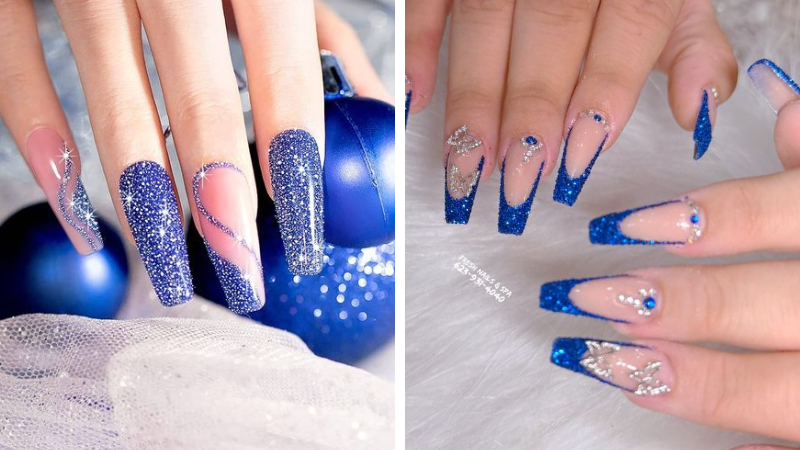 unha azul bebê decoração