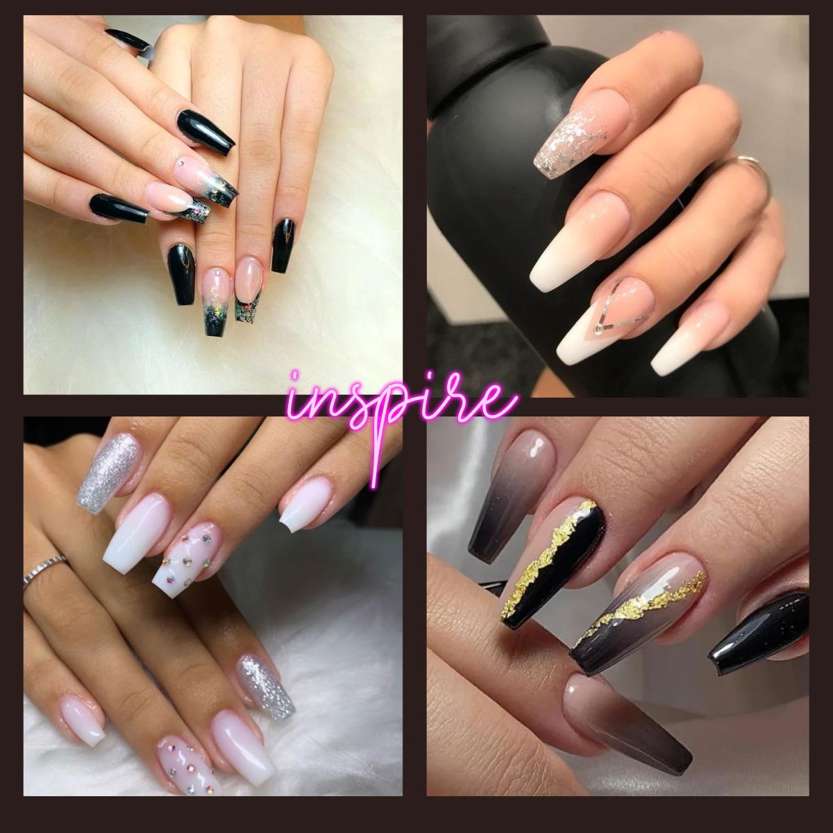 unha gel tips decoração abstrata