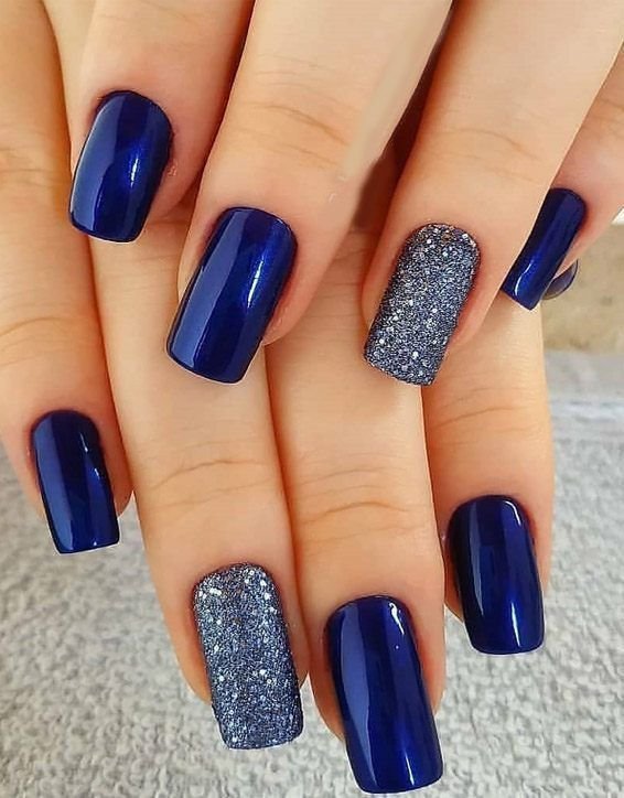 decoração de unhas azul