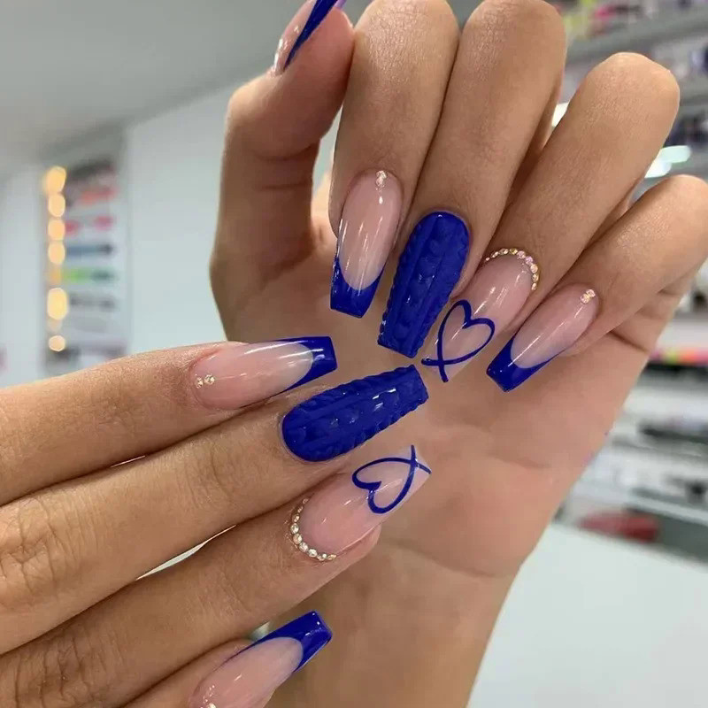 decoração de unhas azul