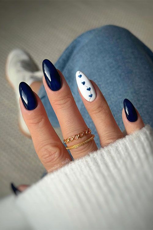 decoração de unhas azul