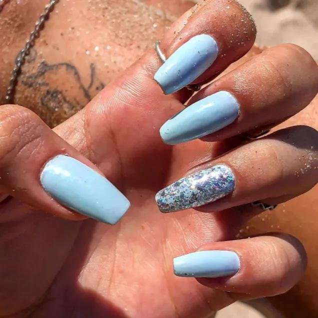 decoração de unhas azul