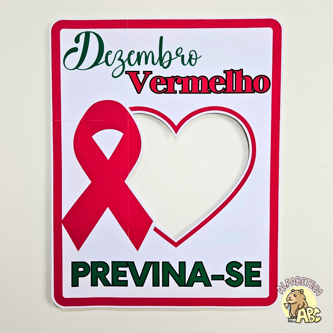materiais de decoração dezembro vermelho para postos de saúde