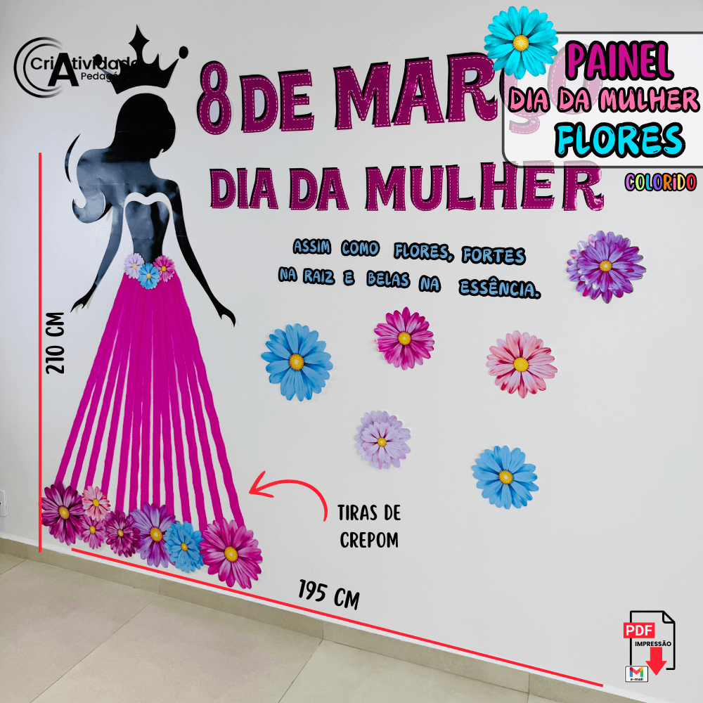 painel dia da mulher flores