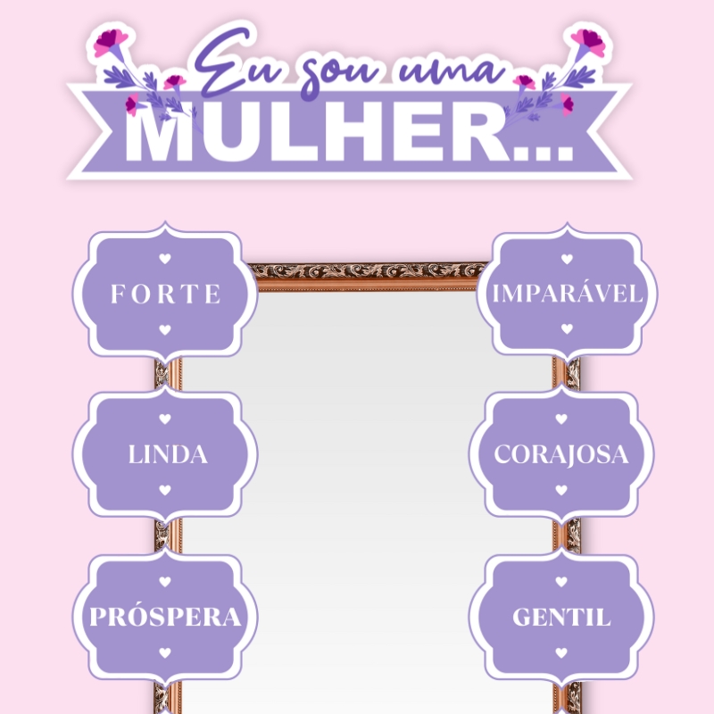 painel dia da mulher com balões