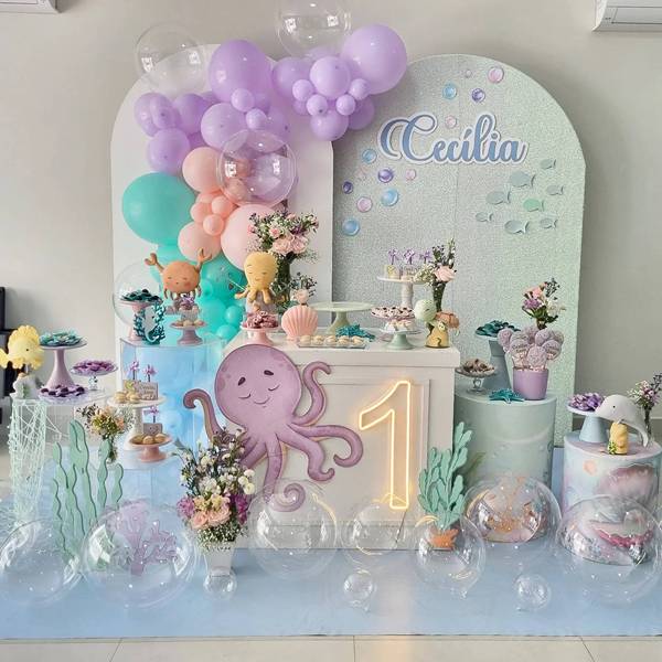 decoração aquática para festas