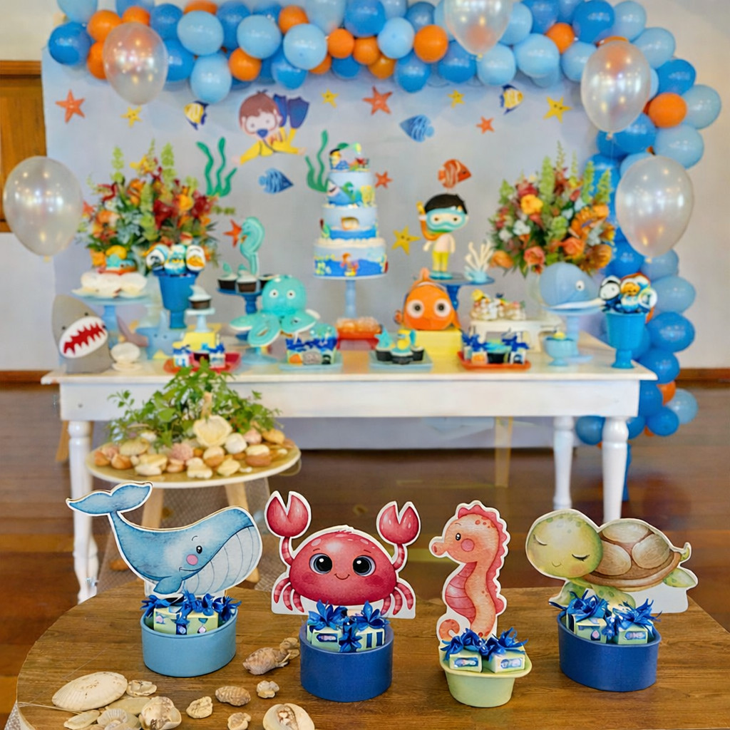 tema fundo do mar para aniversário
