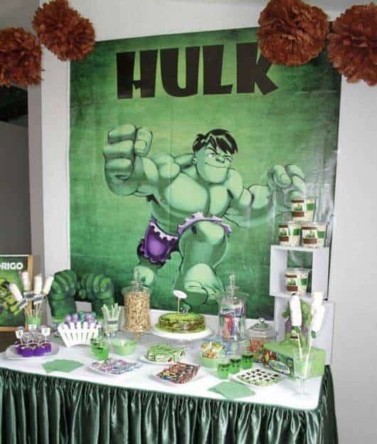 decoração festa hulk menino