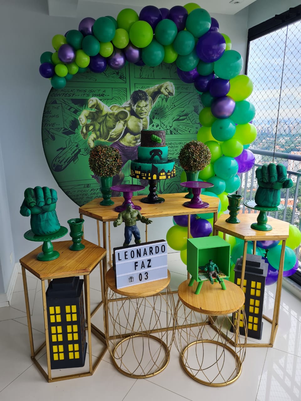 decoração hulk balões