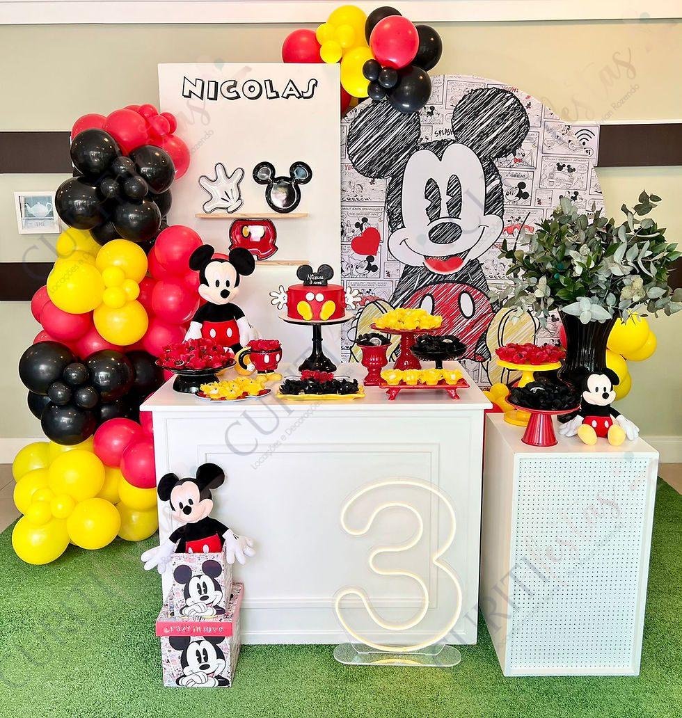 ideias decoração mickey simples e bonita para festa infantil