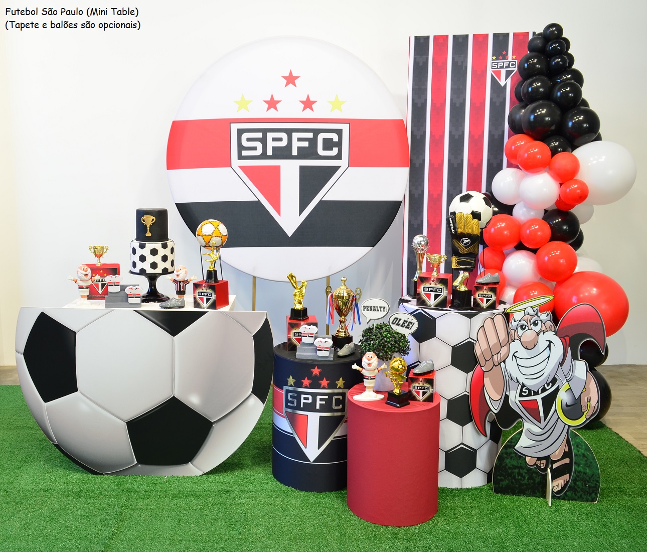 itens de festa são paulo fc vermelho branco preto