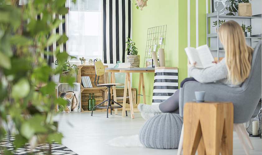 ideias de decoração ecológica para sala de estar