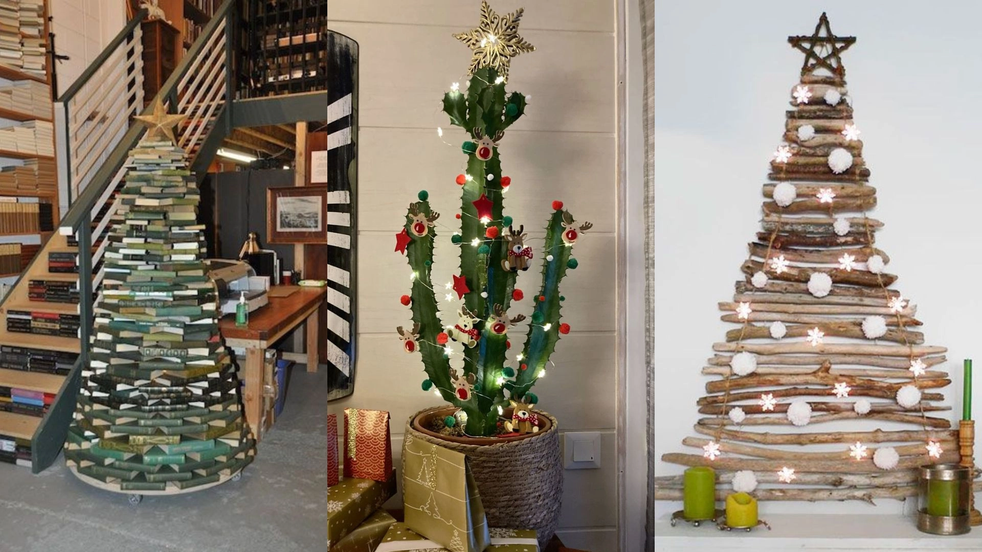 como usar galhos secos na decoração de árvores
