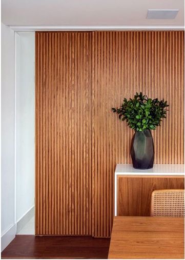 ideias decoração parede madeira moderna