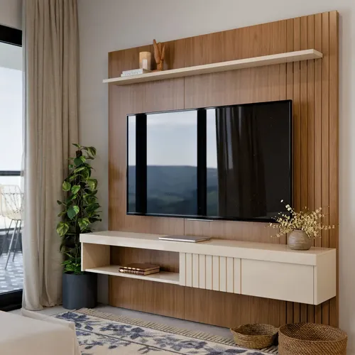 quanto custa decorar sala com painel ripado de mdf