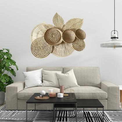 decoração em palha para parede