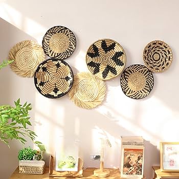 ideias de decoração de parede com palha natural