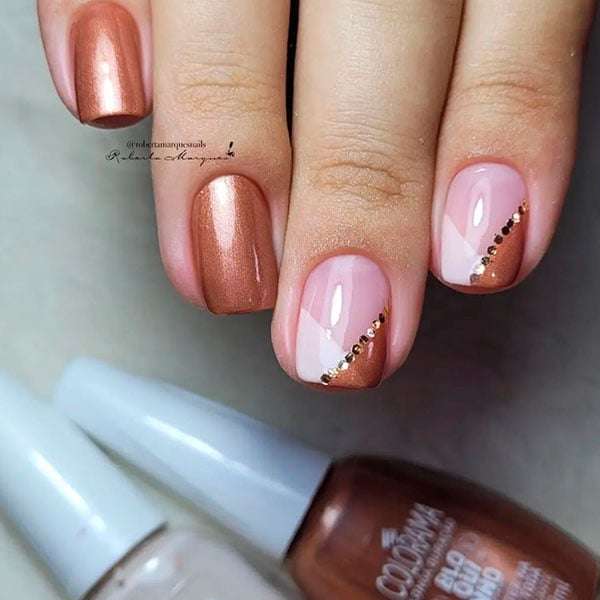 decoração em unhas curtas