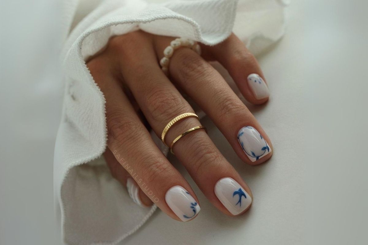 decoração em unhas curtas