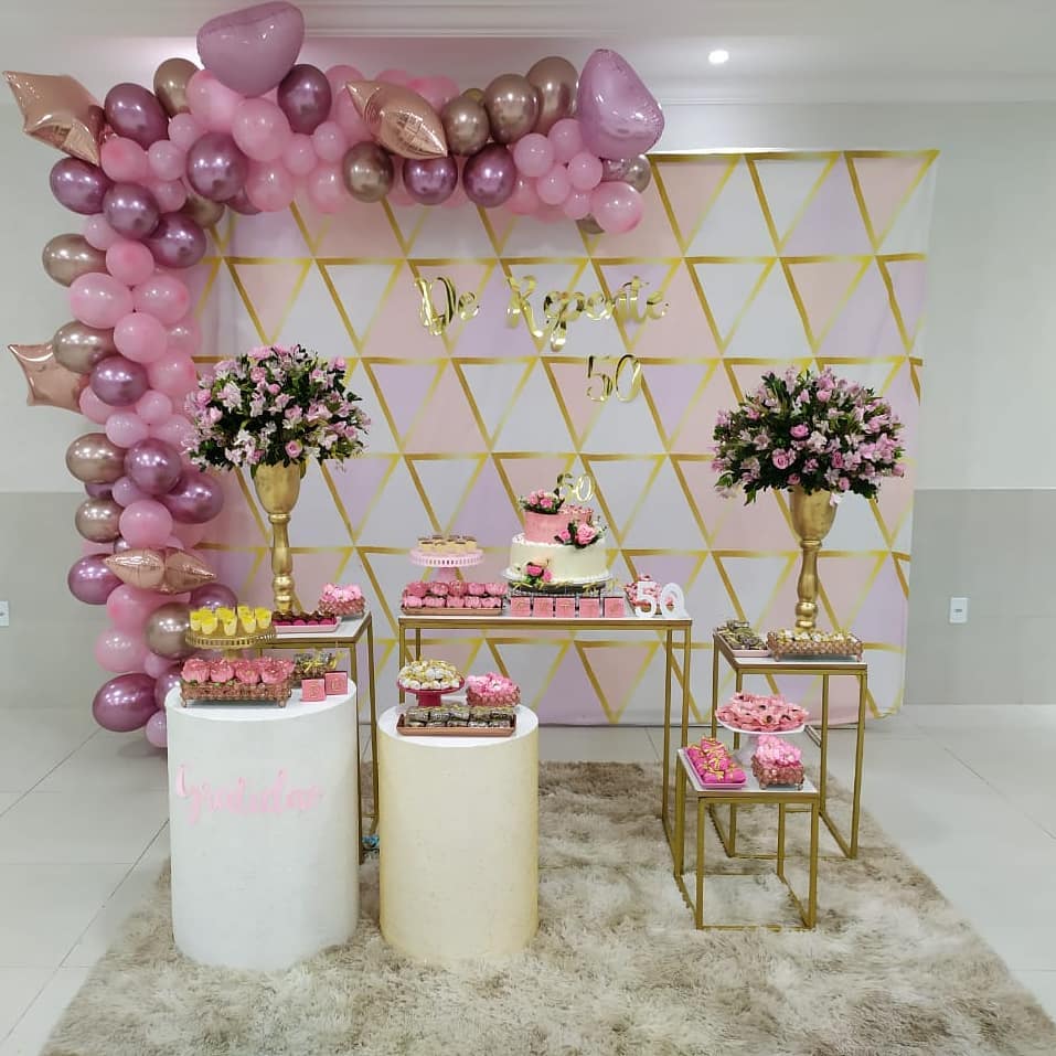 decoração 50 anos feminina elegante