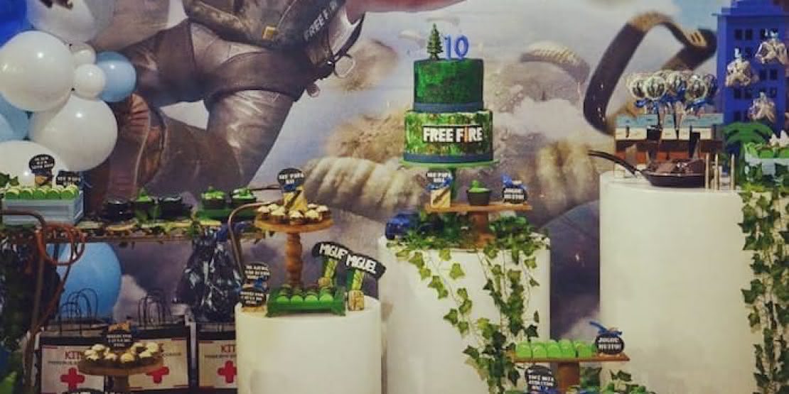 decoração festa gamer neon para aniversário de 10 anos
