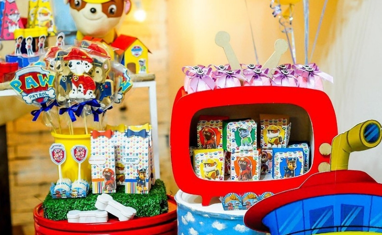 como fazer centro de mesa patrulha canina passo a passo