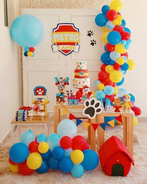 ideias criativas decoração festa infantil patrulha canina