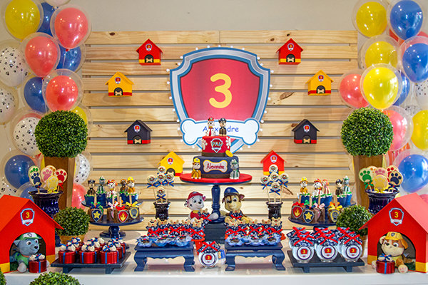 decoração patrulha canina vs tema dinossauro